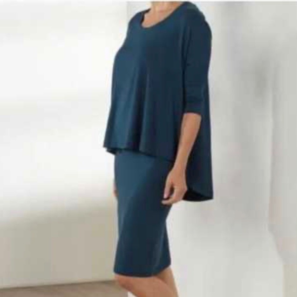 Soft Surroundings Heavenly Soft Perfect Layer Dress Blue Heather XL 28079 NEW